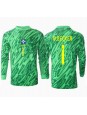 Moške Nogometnih dresov Brazilija Alisson Becker #1 Vratar Domači Copa America 2024 Dolgi rokavi